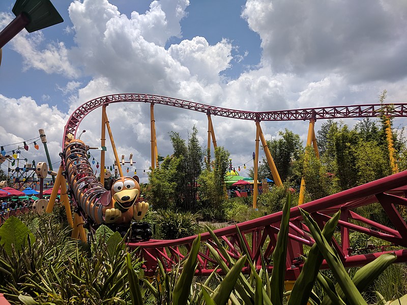 Riding in the dip of Dlinky dog dash ride